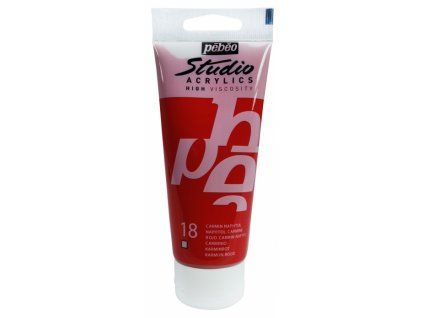 Pébéo Studio Acrylic 100 ml akrylová barva odstín 018 karmín naphtol