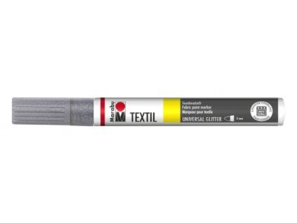 Fix na textil Marabu Textil Painter Glitter 3 mm, odstín stříbrný 582, třpytivý efekt