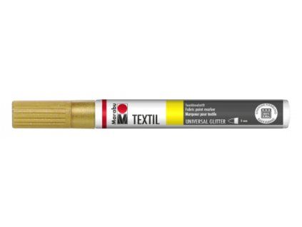 Fix na textil Marabu Textil Painter Glitter 3 mm, zlatý třpytivý odstín 584