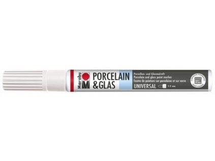Marabu Porcelain Painter fix na porcelán, hrot 1-2 mm, barva bílá