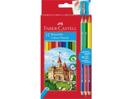 2303 1 pastelky faber castell eko 12 barev 3 bicolor orezavatko