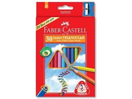 2609 1 pastelky faber castell 116530 trojhranne silne 30 barev orezavatko