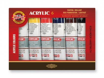 4412 akrylove barvy koh i noor 162s0601 sada 6 x 40 ml