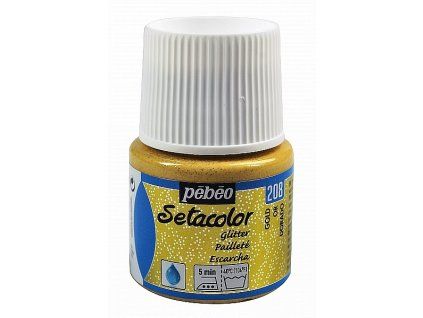 7256 barva na textil setacolor light glitter 45 ml zlata 208