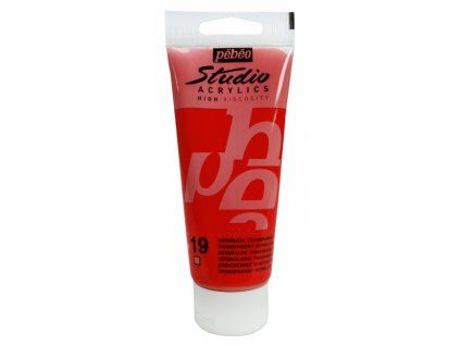 11753 akrylova barva pebeo studio acrylic 100 ml 019 rumelka transparentni