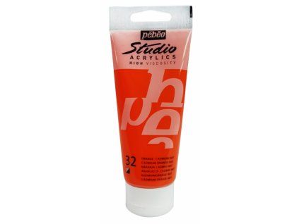 11789 akrylova barva pebeo studio acrylic 100 ml 032 kadmium oranzove
