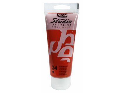 11795 akrylova barva pebeo studio acrylic 100 ml 034 okr cerveny