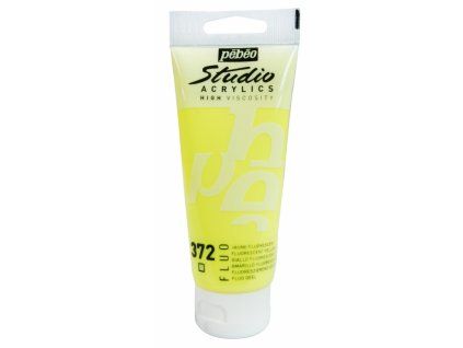 11921 akrylova barva pebeo studio acrylic 100 ml 372 zluta fluo