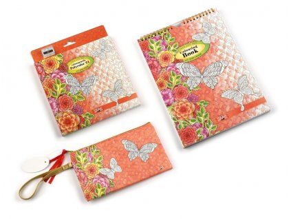 Sada Koh-i-Noor antistresové omalovánky 64 stran, 24 pastelek Polycolor, designový penál