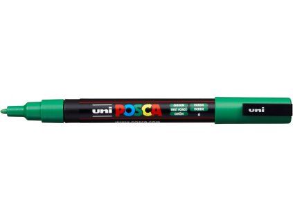 Akrylový popisovač Uni Posca PC-5M, stopa 1,8 až 2,5 mm, odstín tmavě zelená