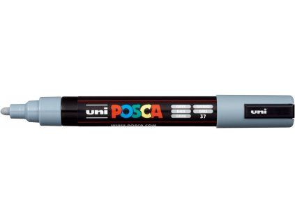 Akrylový popisovač Uni Posca PC-5M, stopa 1,8 až 2,5 mm, šedá barva č. 37