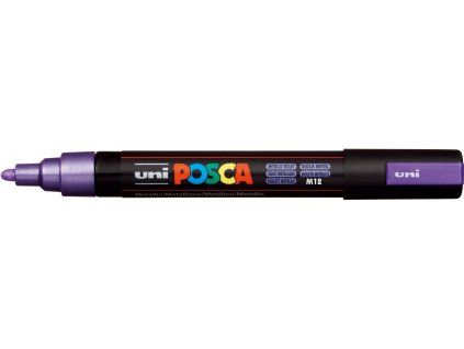 Akrylový popisovač Uni Posca PC-5M fialový metalický, šířka stopy 1,8 až 2,5 mm