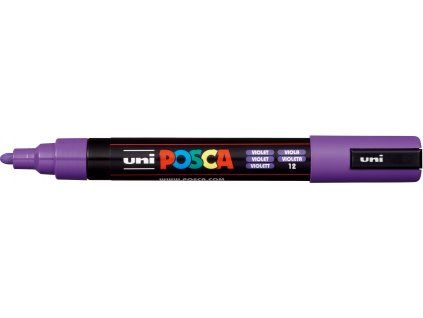Akrylový popisovač Uni Posca PC-5M fialový, šířka stopy 1,8 až 2,5 mm