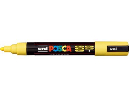 Akrylový popisovač Uni Posca PC-5M, šířka stopy 1,8 až 2,5 mm, odstín žlutá