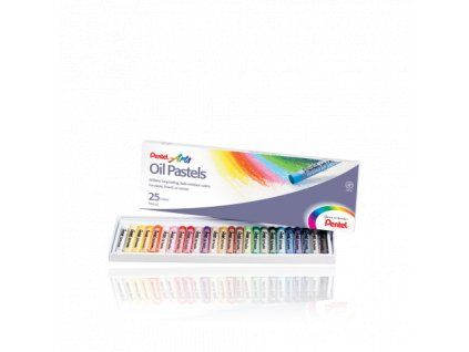 Olejové pastely Pentel, sada 25 barev s živými pigmenty pro kresbu na papír a karton