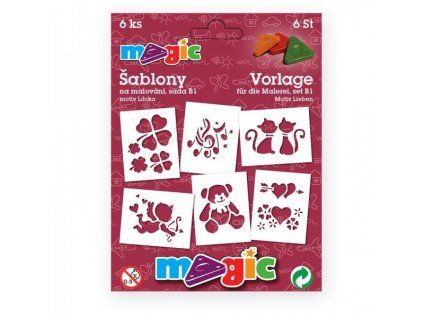 Magic papírové šablony sada 6 ks B1 Láska, motivy pro kreativní dekorování