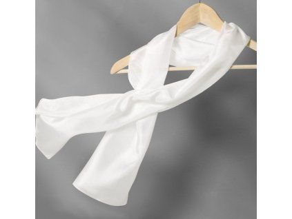Hedvábná šála Silk Pongé 5, rozměr 28 x 130 cm, přírodní bílé hedvábí