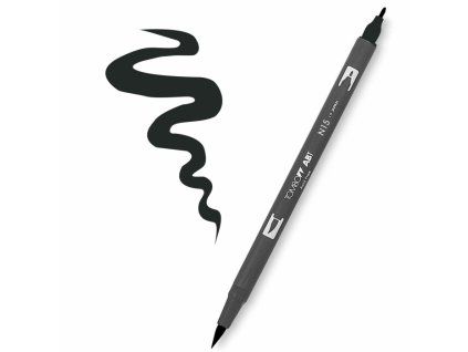 Tombow ABT oboustranný fix brush fine, černý, pro kaligrafii a lettering