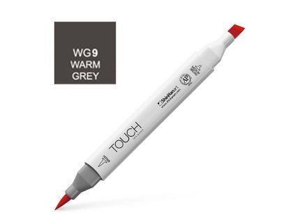 Designérský fix ShinHan Art Touch Brush WG9 Warm Grey, oboustranný lihový fix se štětcovým hrotem