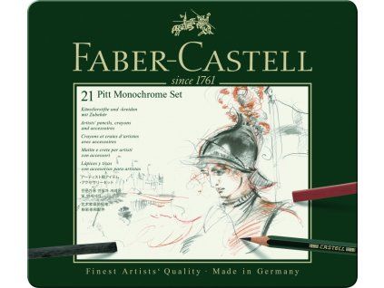 Faber-Castell Pitt Monochrome sada 21 ks, tužky, uhly, rudky a křídy pro kresbu
