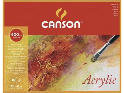 Canson Acrylic blok 400g, 10 listů formátu 24 x 32 cm pro akrylové barvy