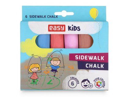Chodníkové křídy Easy sada 6 ks v kartonové krabičce pro kreslení venku