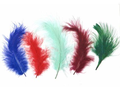 Peříčka barevný mix, velikost 6 až 10 cm, balení 10 g, mix barev pro dekoraci