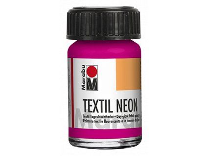 Marabu Textil Neon 15 ml barva na světlý textil, odstín růžová neon 334