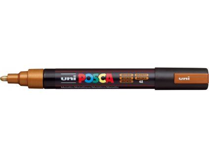 Akrylový popisovač Uni Posca PC-5M 1,8-2,5 mm, metalická bronzová barva č. 42