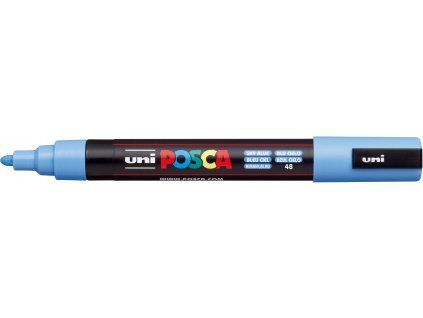 Akrylový popisovač Uni Posca PC-5M, šířka stopy 1,8 až 2,5 mm, odstín modrá nebesky