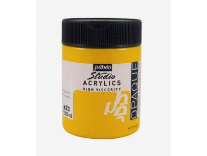 Pébéo Studio Acrylic 500 ml akrylová barva odstín 23 žlutá kadmium střední