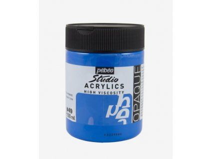 Akrylová barva Pébéo Studio Acrylic 500 ml, odstín mordá azurová (cyan) 49