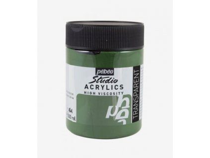 Pébéo Studio Acrylic 500 ml akrylová barva, odstín zelená Hooker 44, matně saténový povrch