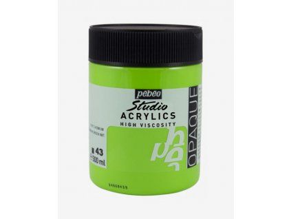 Pébéo Studio Acrylic 500 ml akrylová barva zelená kadmium 43, hustá viskózní barva
