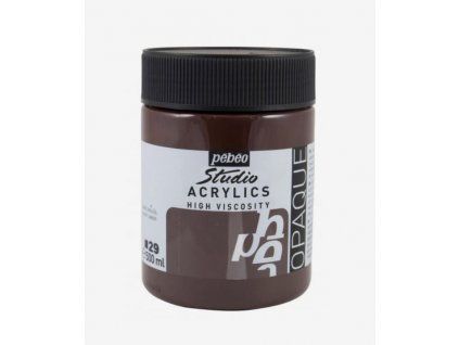 Akrylová barva Pébéo Studio Acrylic 500 ml, odstín tmavě jantar 29, hustá viskózní konzistence