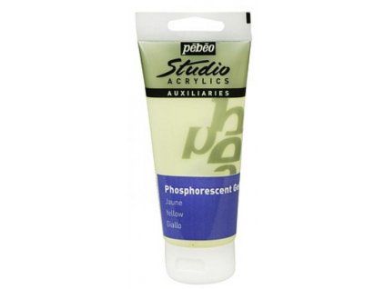 Pébéo Phosphorescent 100 ml fosforeskující akrylová barva, odstín žlutá