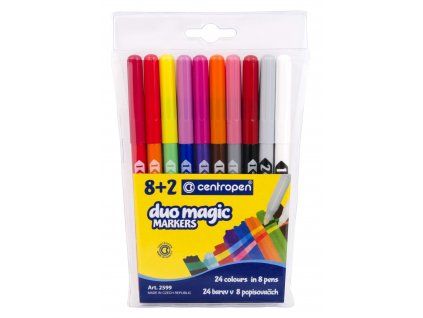 Centropen 2599 Duo Magic MARKERS, sada 8 kouzelných popisovačů a 2 zmizíků v balení
