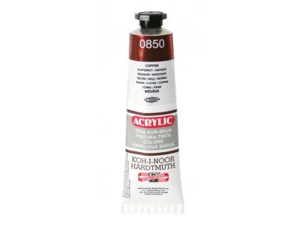 Koh-i-noor akrylová barva 40 ml, metalický odstín měděná 0850, série uměleckých akrylů