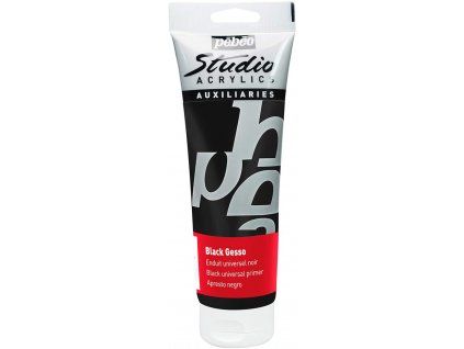 Pébéo Studio Gesso černý akrylový šeps 250 ml, univerzální podkladový nátěr