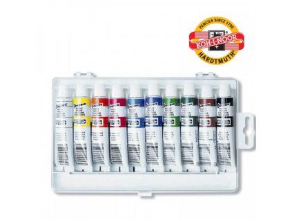 Temperové barvy Koh-i-Noor sada 10 tub po 16 ml uložená v pevném plastovém kufříku