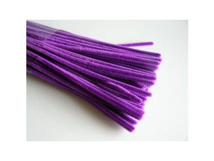 Heyda plyšové dráty fialové, 8 mm šířka, délka 50 cm, balení 10 kusů