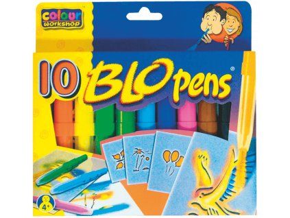 Centropen foukací fixy na papír, sada Rainbow 10 teplých barev a 4 šablony