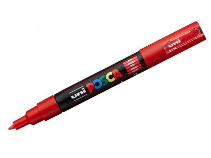 Akrylový popisovač Uni Posca 1M 0,7 mm červená, krycí stopa na různé materiály