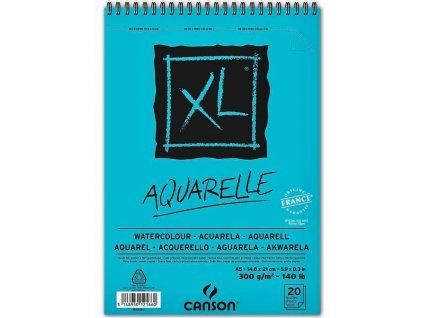 Canson XL Aquarelle A5 300g, blok na kroužkové vazbě s 20 perforovanými listy