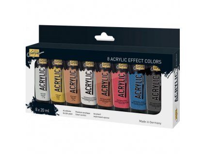 Sada 8 metalických akrylových barev Kreul Solo Goya po 20 ml, lesklé odstíny