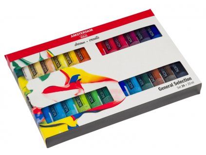 Sada akrylových barev Talens Amsterdam 24x20 ml, pastovité barvy na akrylové emulzi