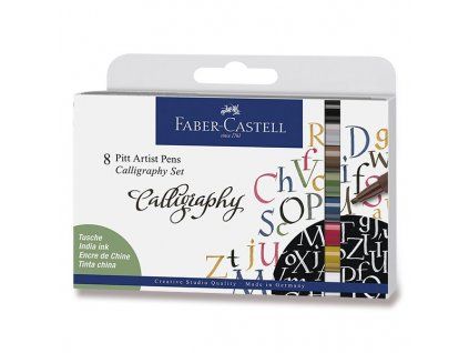 Faber-Castell Pitt Artist Pen C kaligrafické fixy, sada 8 ks, základní barvy