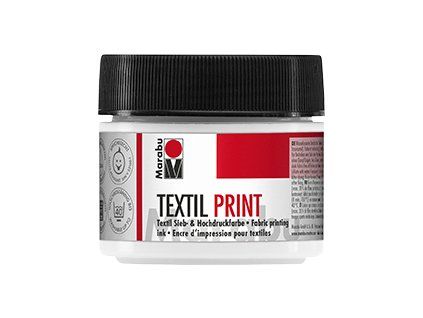 Tiskařská barva Marabu Textil Print 100 ml bílá, určená pro sítotisk a linoryt na textil
