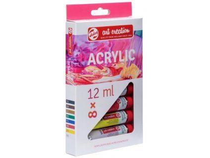 Sada akrylových barev Talens Art Creation Acrylic, 8 tub po 12 ml, základní barvy