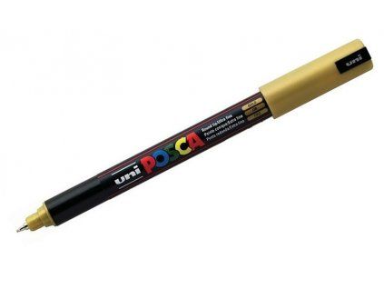 Uni Posca 1MR akrylový popisovač 0,7 mm trubičkový hrot, zlatá barva
